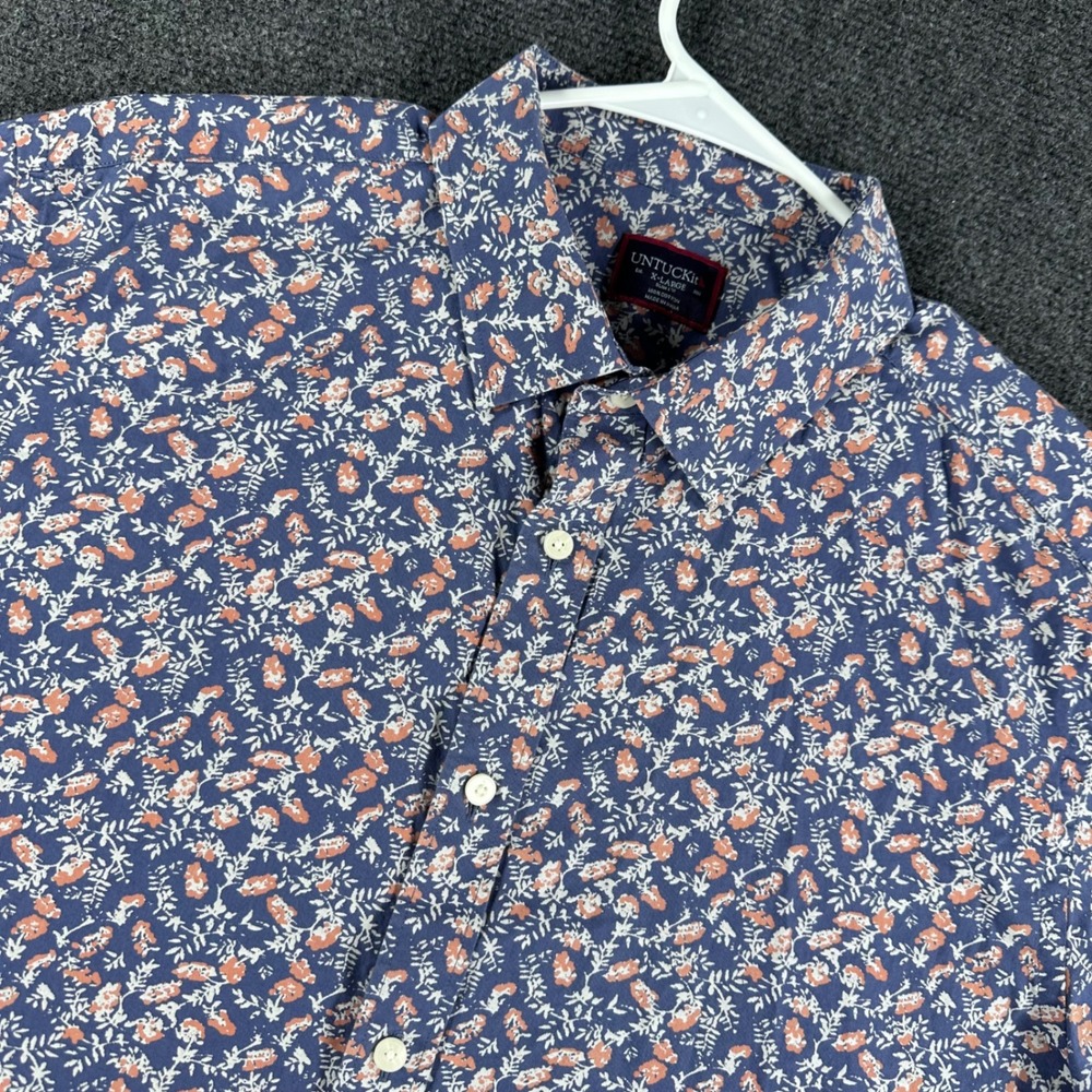 UNTUCKit Buckley-SS Slim Fit Floral Button Down Shirt Navy XL 41513